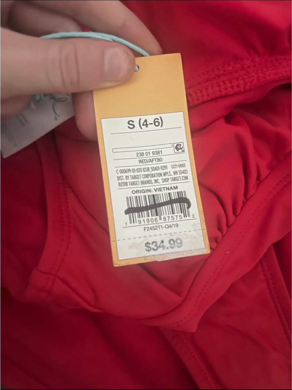 Kona Sol Bright Red Ruffle-Shoulder One-Piece - Picture 4 of 4
